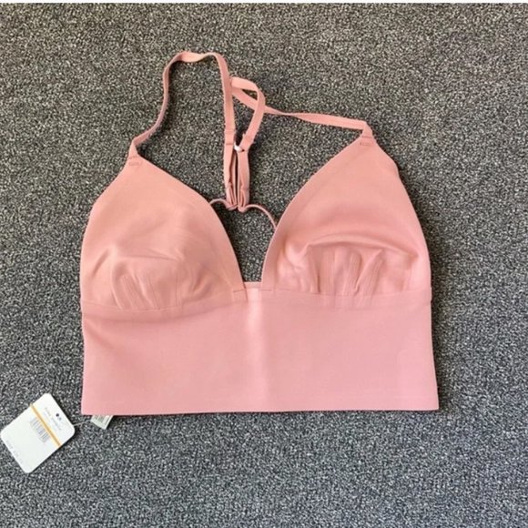 NWT Free People Sage Longline Bralette in Oh Bloom pink - Picture 2 of 7